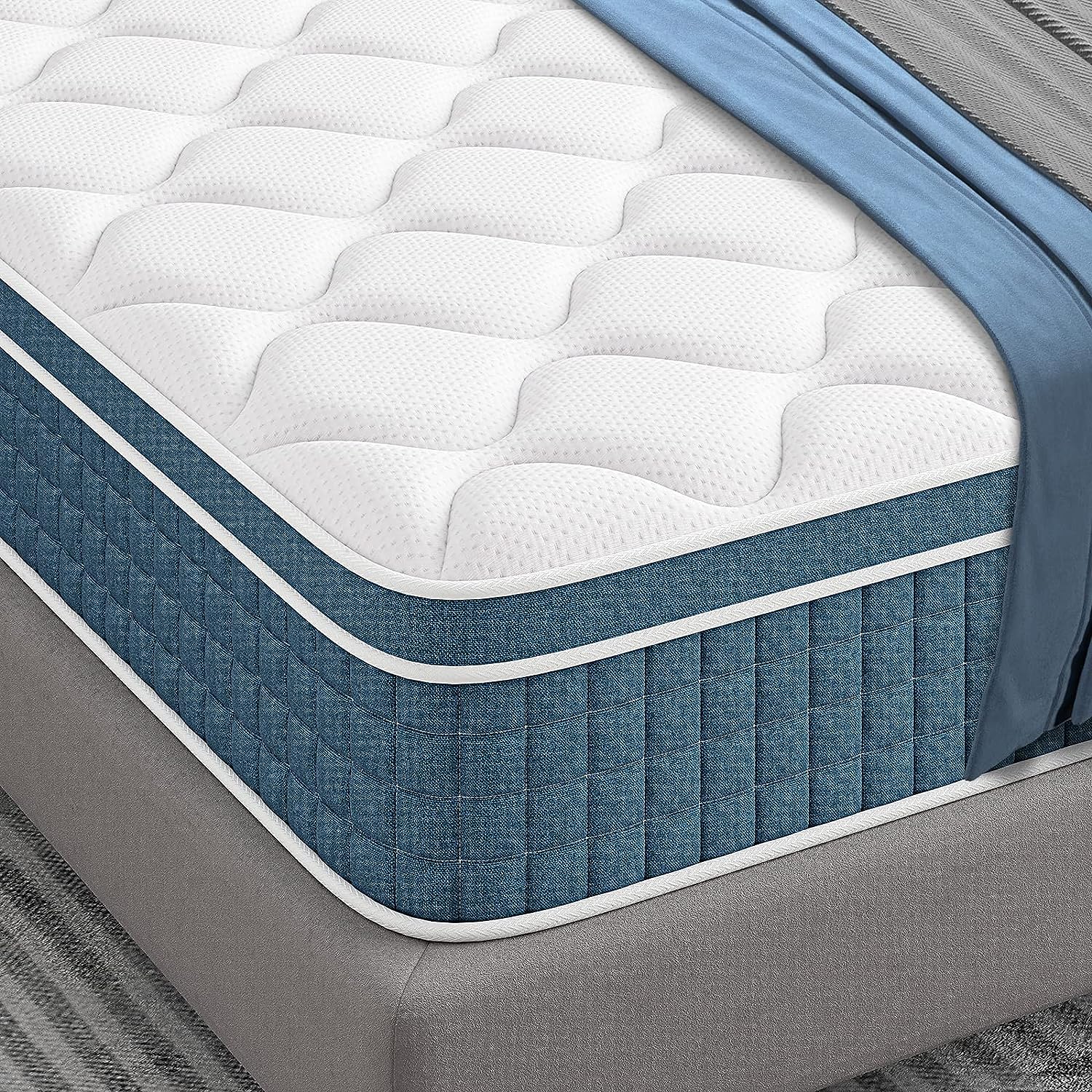 Koorlian 10 Inch Hybrid Queen Mattress with Individual Pocket Springs